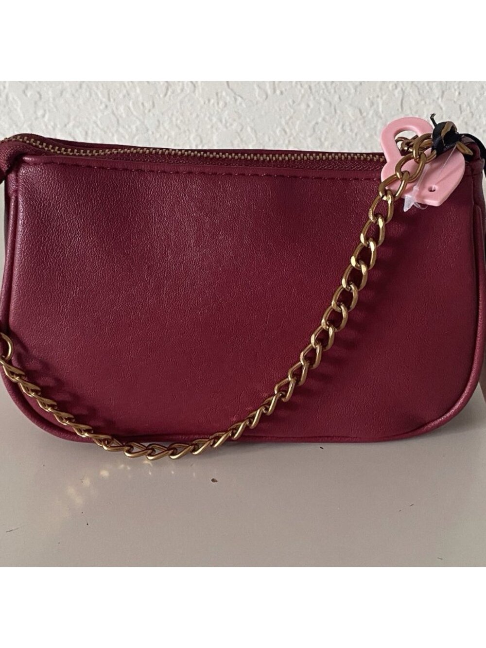 Juicy Couture In Her Juicy Era Convertible Wristlet Mini Bag Purse Cranberry NEW - Picture 7 of 12